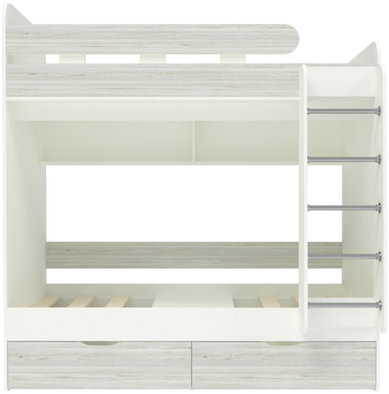 Двухъярусная кровать КарИВи Юниор 5 80x160 Белый  Винтерберг