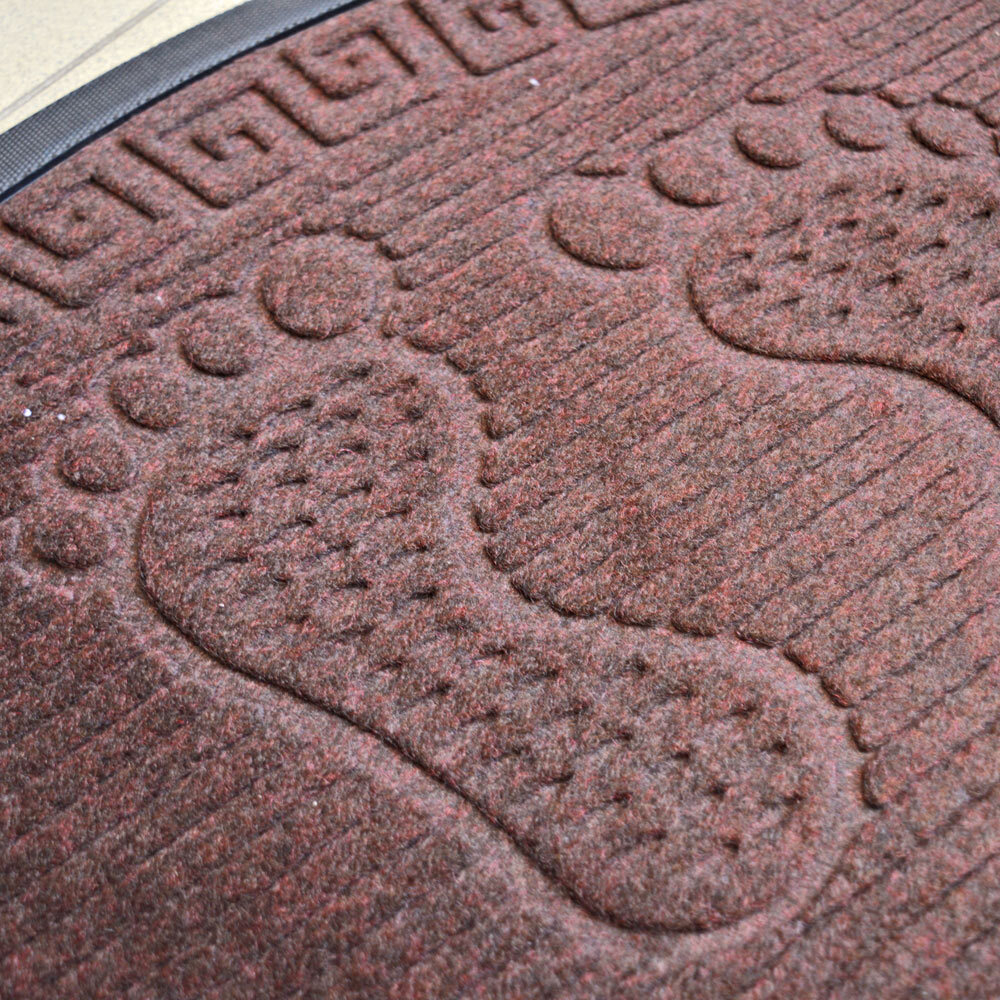 Коврик 45*75см придверный УЮТ Классик полукруглый, коричневый