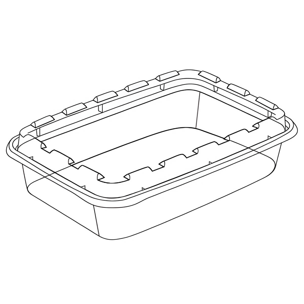 Контейнер одноразовый 830 мл 207x140x40 мм чёрный с крышкой PP 1/150