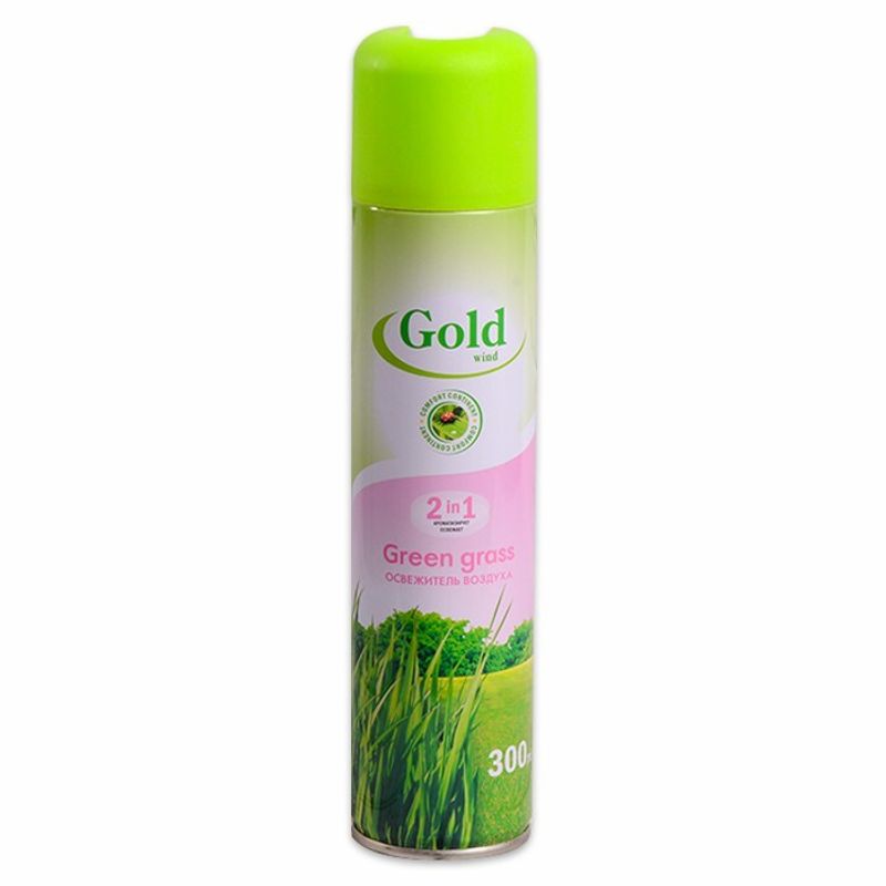 Освежитель воздуха Gold wind Green grass 300 мл/шт 12 шт/кор