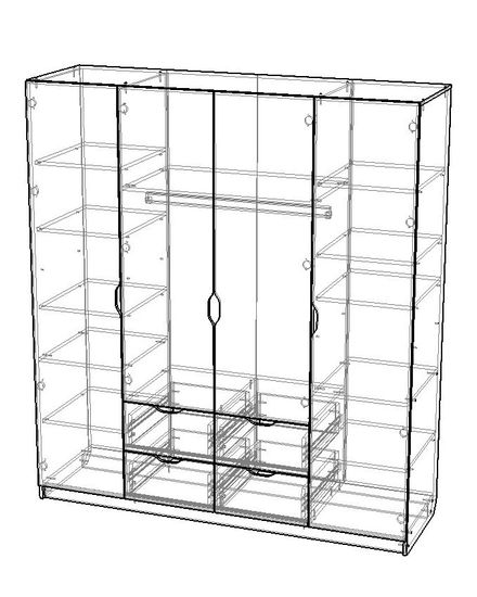 Шкаф ГРАНД-ЛАВОРО-3 /1800*2000*553/ белый / белый