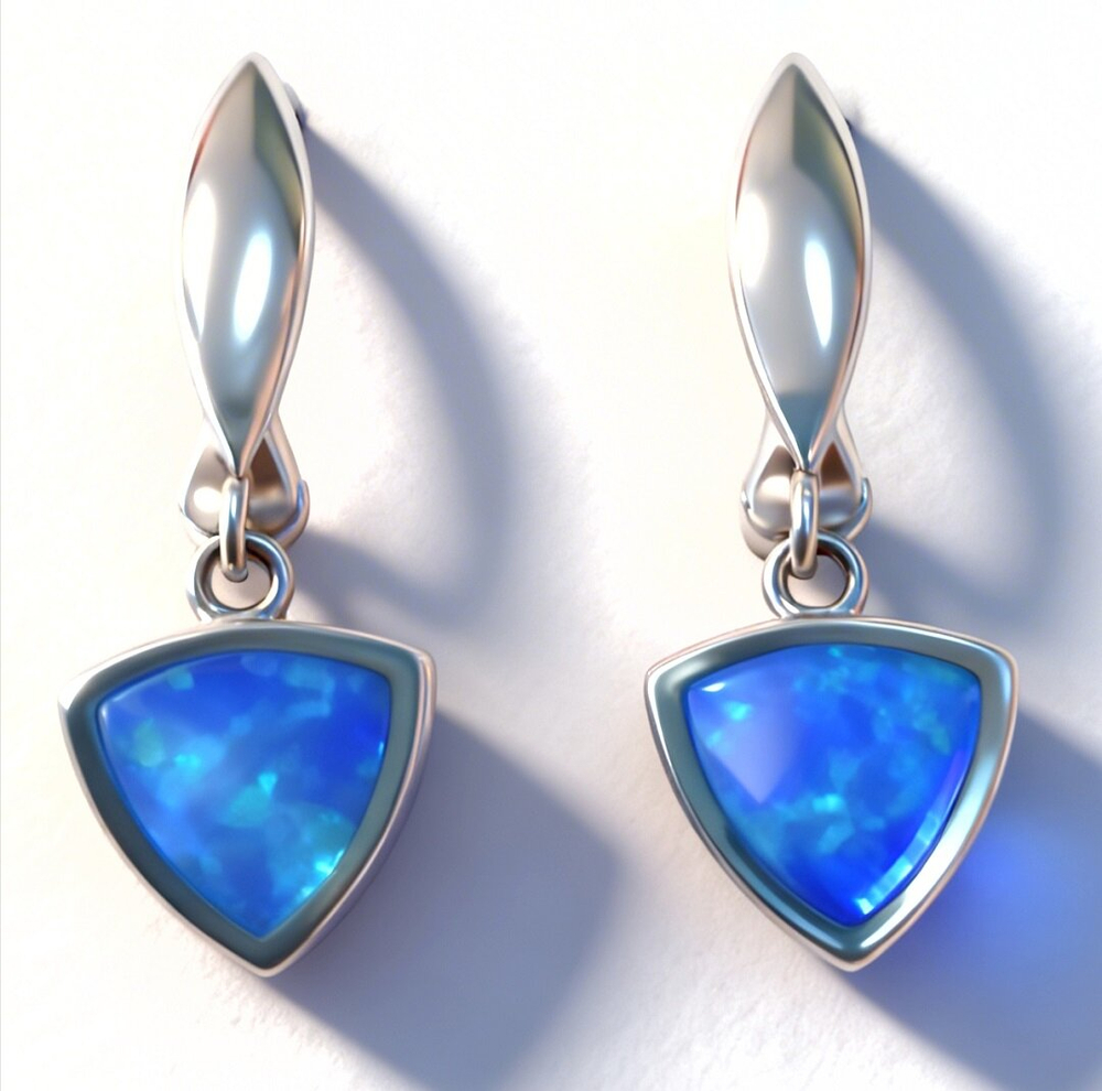 Ювелирные серьги из серебра 925 пробы с опалом