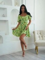 Летнее платье короткое в цветочек