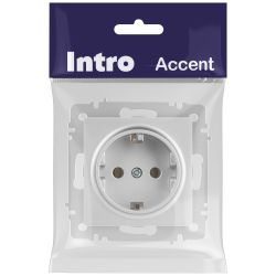 Розетка Intro Accent 6-202-03 2P+E Schuko 16А-250В IP20 СУ AL/CU алюминий