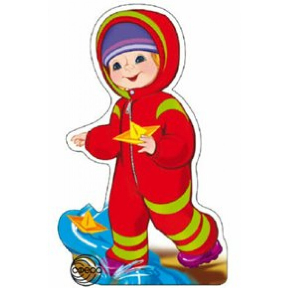 Мини-Плакат вырубной "Мальчик пускает кораблики"