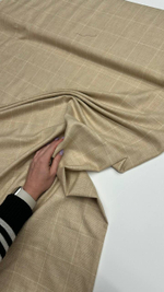 Хлопок с кашемиром фланель Grandi & Rubinelli песочный в клетку