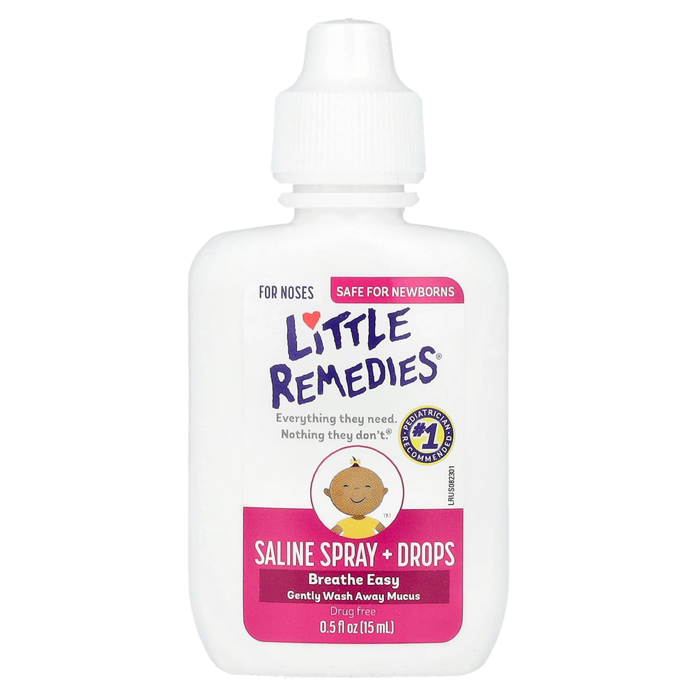 Little Remedies, Солевой спрей + капли, для носа, 15 мл (0,5 жидк. унц.)