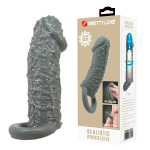 Серая насадка-удлинитель 13см с точками и подхватом мошонки Pretty Love Fogg BI-016013-2