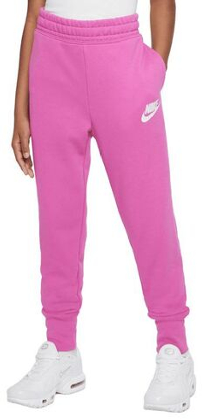 Штаны для девочки теннисные Nike Sportswear Club French Terry High Waist Pant - active fuchsia/white