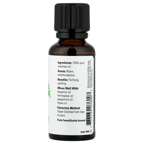 NOW Foods, эфирные масла, розмарин, 30 мл (1 жидк. унция)