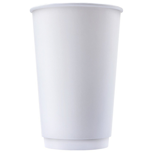 Стакан бумажный 450 мл, 2-слойный, диаметр 90 мм, полный объем 530 мл, белый, 340 штук (крышка 19-2127, 19-4080)