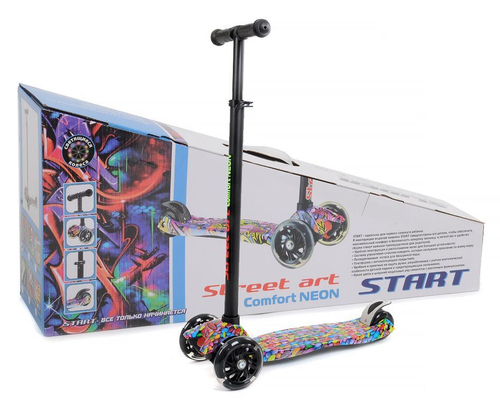 Самокат 4-х колесный "Slider" с цветной платформой