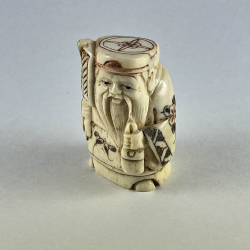 Статуэтка нэцкэ Дзюродзин с посохом и мешочком