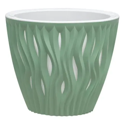 Кашпо для цветов пластиковое 7,5л d-25см «Вдохновение» Мята