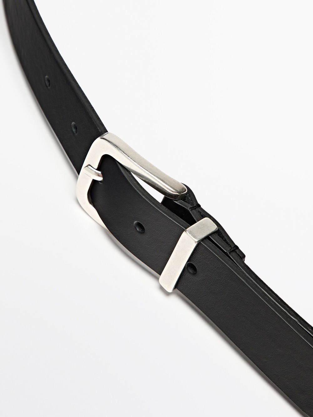 Massimo Dutti Ремень из кожи наппа, черный