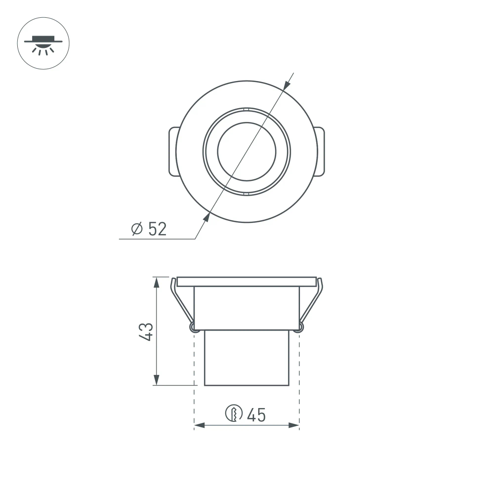 Светодиодный светильник LTM-R52WH 3W Warm White 30deg (Arlight, IP40 Металл, 3 года) 015393