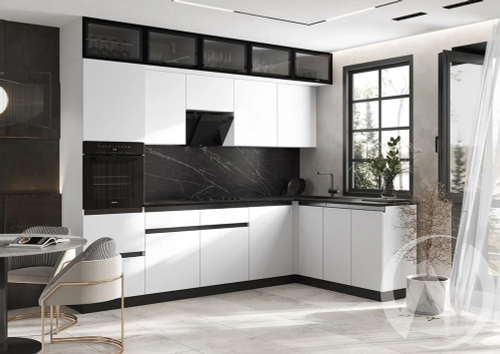 Кухня Техно-6 3;0х1;8м (белый/браш вайт/кастилло темный)