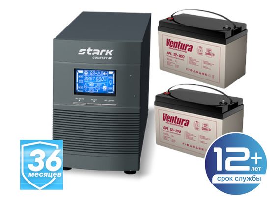 Комплект ИБП SC 1000 online + GPL 12-100 х 2 шт.