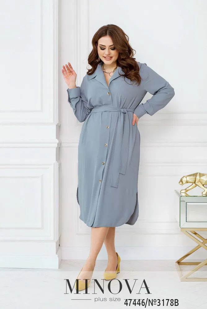 Платье 3178В-Серо-голубой Minova