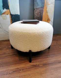 пуфик COBBLE buckle white