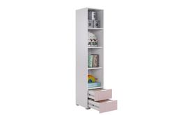 Шкаф однодверный "Зефир" 107.03, (Белое дерево/пудра розовая (эмаль))