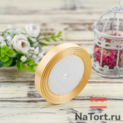 Лента атласная 12 мм (23 метра, цвет №87 золотистый)