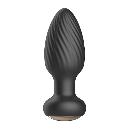 Черная анальная вибропробка 9,8см с вращением и пультом ДУ Secwell Twist Anal Plug Training SW1063