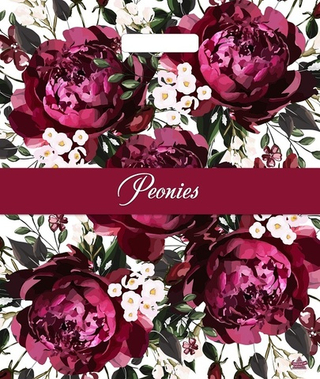 Пакет ВУР 38*47см /60 мкм Бордовые пионы 1 шт