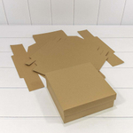 Коробка Для конфет сборная 20х20х7 см (Коричневый, Крафт)