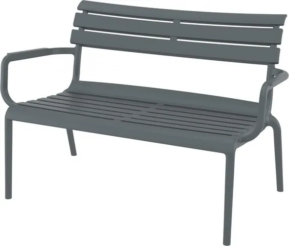 Диван пластиковый двухместный Paris Lounge темно-серый