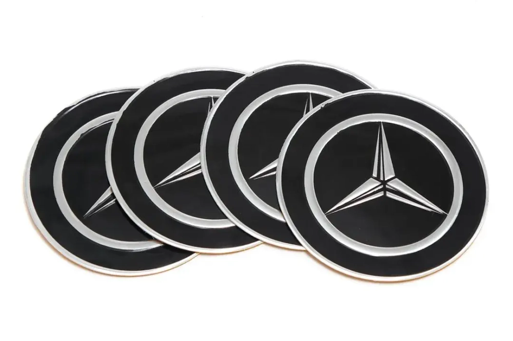 Наклейки на колпак 90мм Mercedes 4пр (металл) KOTA