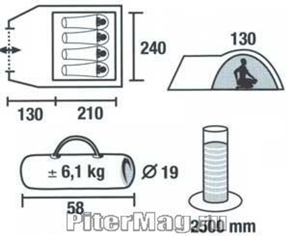 Туристическая палатка  Korfu 4