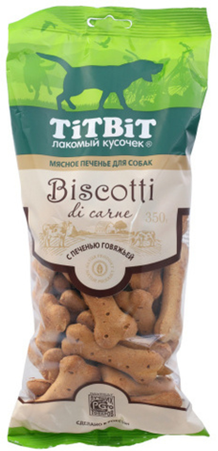 Лакомство для собак Печенье с печенью говяжьей, 350 г ТитБит Biscotti