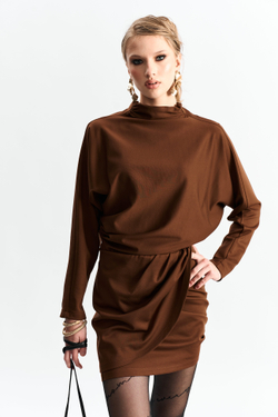 Платье мини 1261 корица