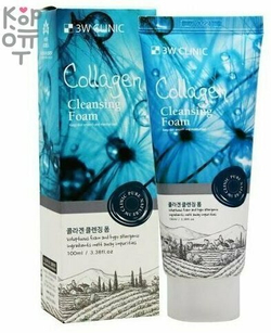3W Clinic пенка для умывания Collagen Cleansing Foam, 100 мл