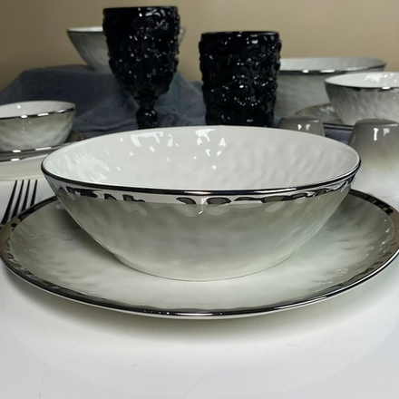 Lenardi 122-138 Набор из 2 салатников 20,5х8см TORONTO GREY в под.уп.(х12)Фарфор