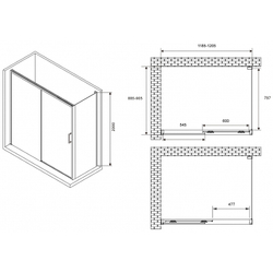 Душевой уголок Abber Komfort 120x90 AG93120-S92 профиль Хром стекло прозрачное