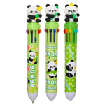 Ручка шариковая, автоматическая, 10в1, Basir, серия "ПАНДА", 10-ти цветная, с резиновой фигуркой, 36 шт
