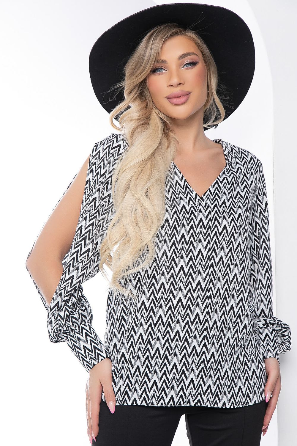 Блуза "Тайное чувство" (черно-белая) Б8520 LT Collection