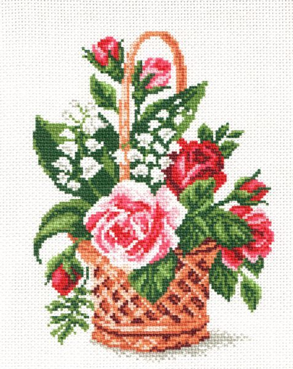 "Корзина с цветами"-0805/1 канва с рисунком