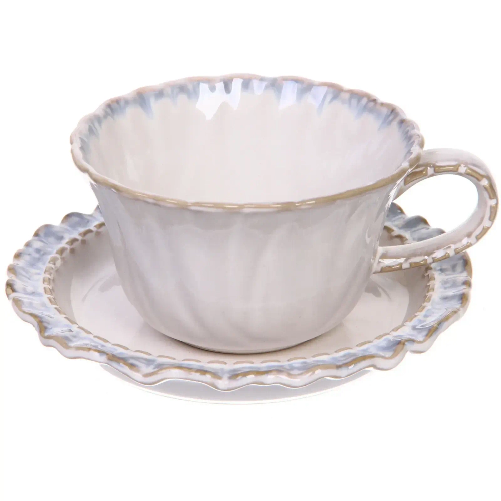 Чайная пара «Верона» (кружка 230мл, блюдце) голубая