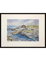 Картина авторская акварельная в паспарту 30х40 см на стену для интерьера "Тут родились Муми-тролли"