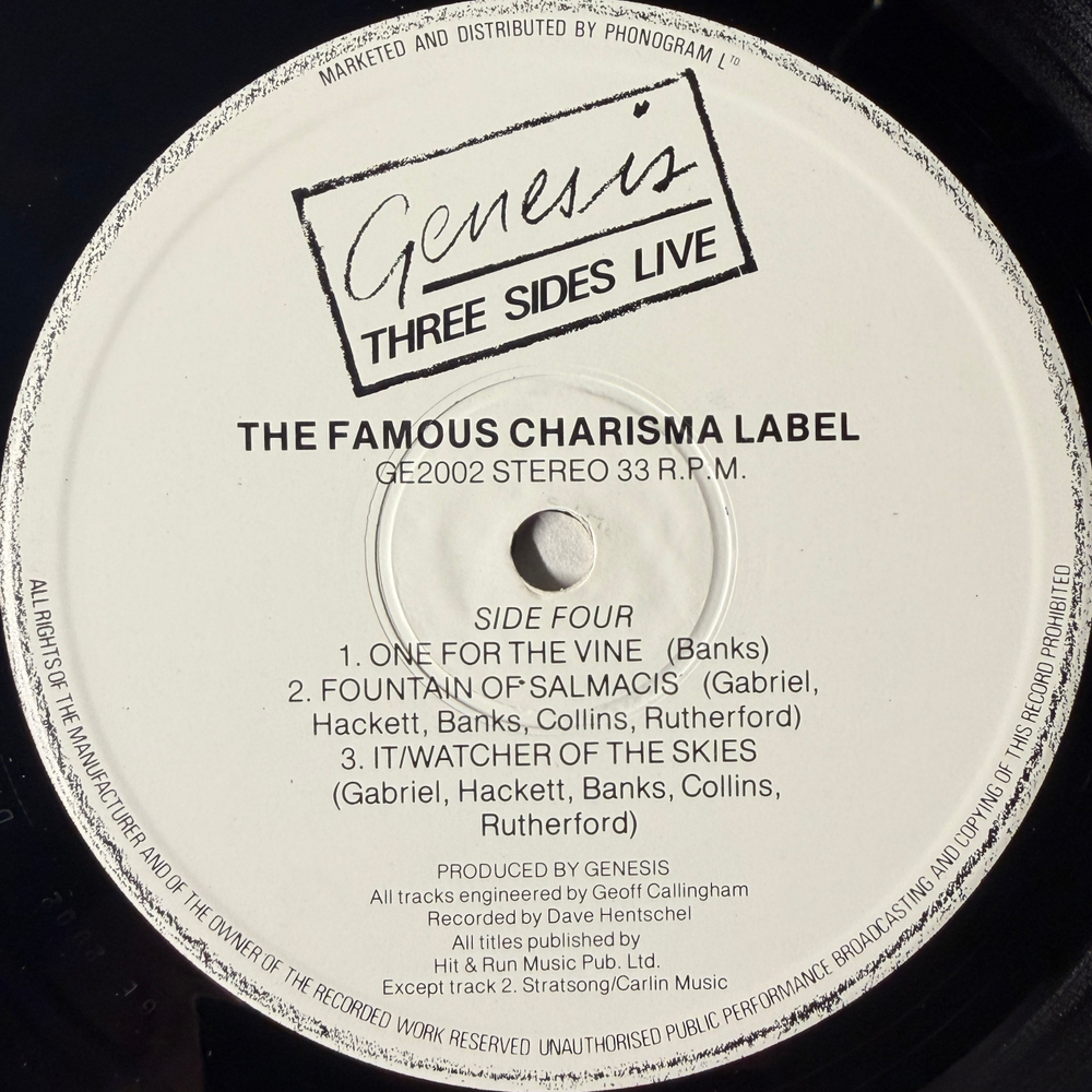 Genesis ‎– Three Sides Live 2LP (Англия 1982г.)