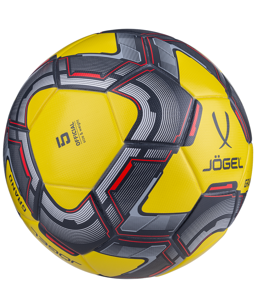 Мяч футбольный Grand №5, желтый/серый/красный