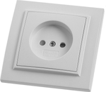 Розетка 1-местная б/з STEKKER, PST10-9009-01, 250В, 16А с защитной шторкой, серия Эрна, белый 39049