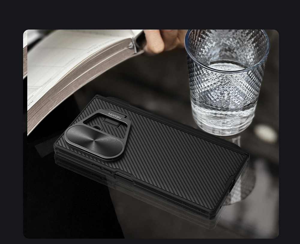 Чехол от Nillkin на Samsung Galaxy Fold 7, серия CamShield Prop (версия с металлической откидной крышкой и стилусом)