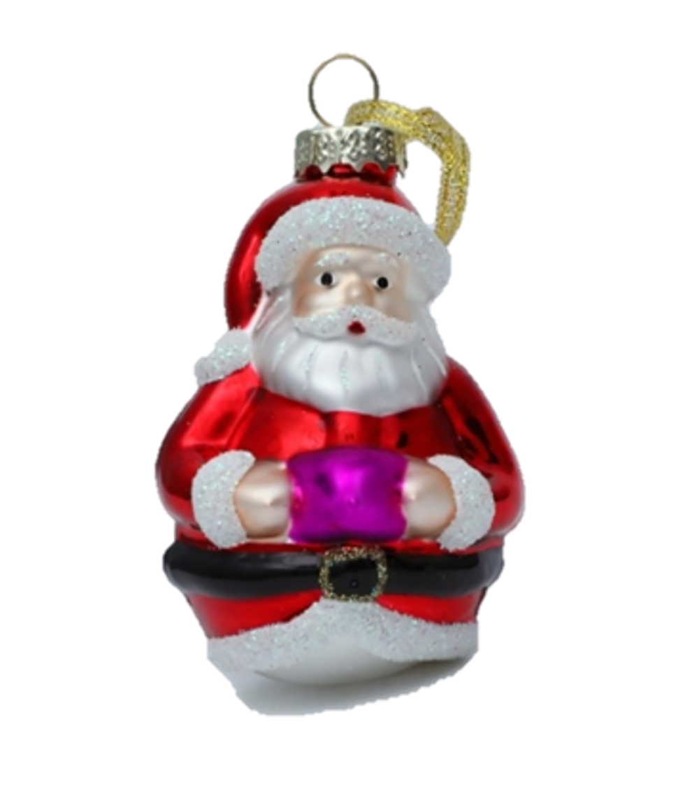 Стеклянная елочная игрушка "Дед Мороз"