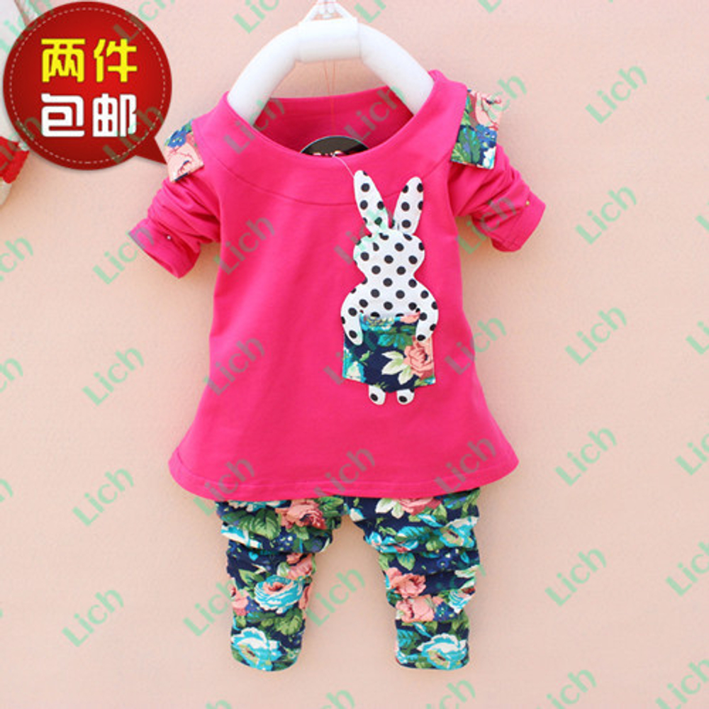 Комплект из толстовки с аппликацией и брюк с цветочным принтом