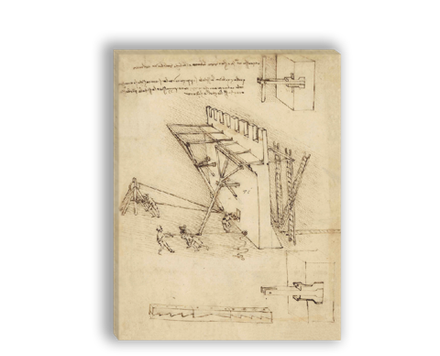 "Штурмовой механизм. Рисунок", Леонардо да Винчи, картина (репродукция)