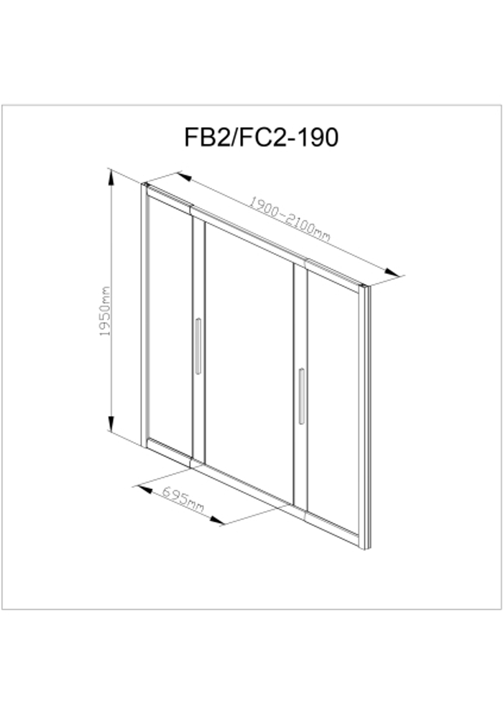 Душевая дверь в нишу FC2 190-210